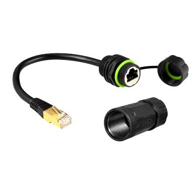 acheter Connecteur imperméable à l'eau de type PA66 Nylon M20 RJ45 IP68 Panneau en alliage de zinc avec câble online manufacture