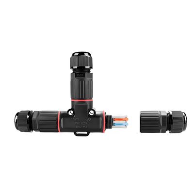 acheter Waterproof Circular Connector T-Type 1 Input 2 Output with PA66 Material and 0.5mm²-2.5mm² Wire Gauge fabrication en ligne