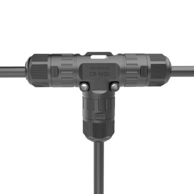 Connecteur circulaire étanche M20T IP68 avec matériau en nylon PA66 et courant nominal de 24A pour lampadaires extérieurs