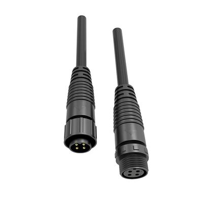 M12 extérieur imperméable à l'eau connecteur mâle femelle accrochage câble d'alimentation à tête inverse
