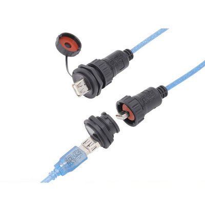 Connecteur de signal de type panneau RJ45 étanche IP67, résistant aux UV, avec conception à angle de 90 degrés pour une utilisation en extérieur