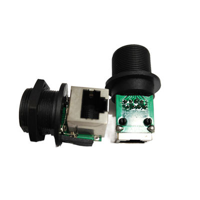 PA66 Nylon IP67 étanche à l'eau RJ45 Connecteur à 90 degrés Type de panneau réseau