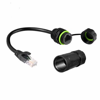 Connecteur de signal RJ45 étanche IP67 avec résistance à la flamme UL94-V0 et vitesse de transmission de 1000 MHz