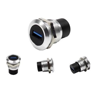 Connecteur encastrable étanche IP67 avec verrouillage à bouton-poussoir et boîtier PA66+30%GF V0 pour l'électronique industrielle