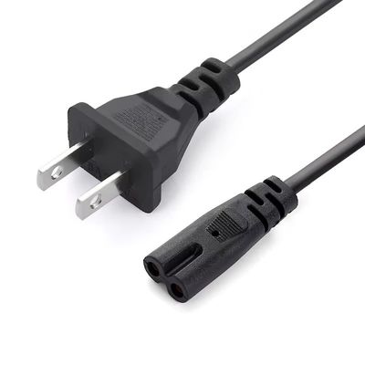 Fiche d'alimentation plate américaine certifiée UL, 1,5 m, noire